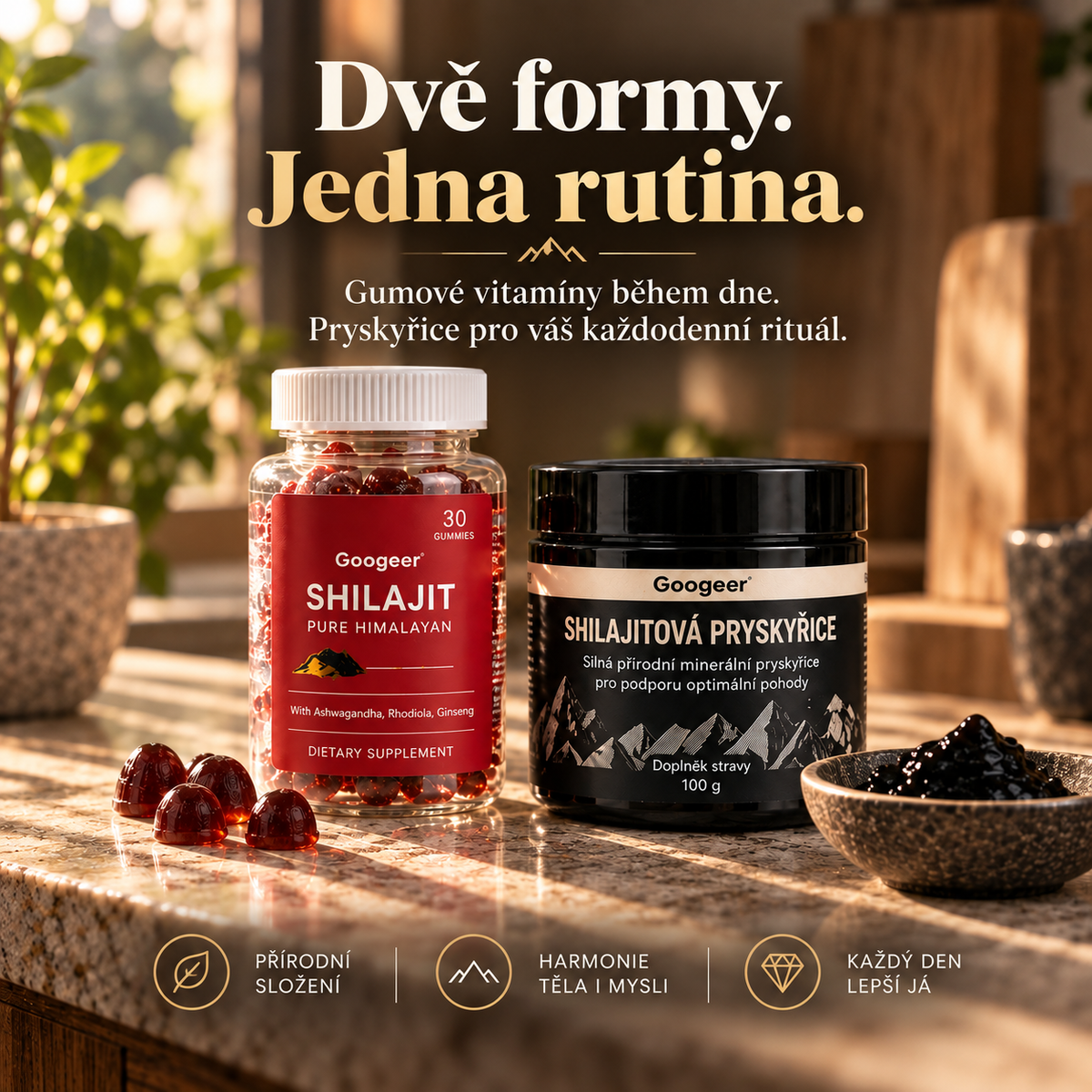 Shilajit Duo – Gumové vitamíny + shilajitová pryskyřice