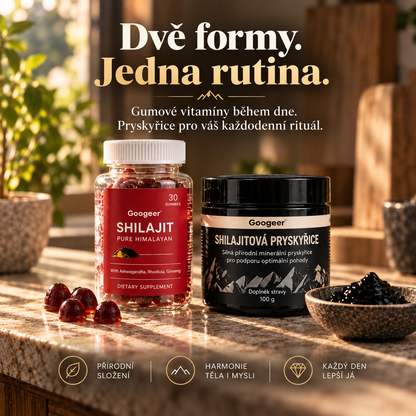 Shilajit Duo – Gumové vitamíny + shilajitová pryskyřice