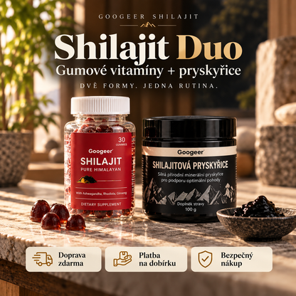 Shilajit Duo – Gumové vitamíny + shilajitová pryskyřice