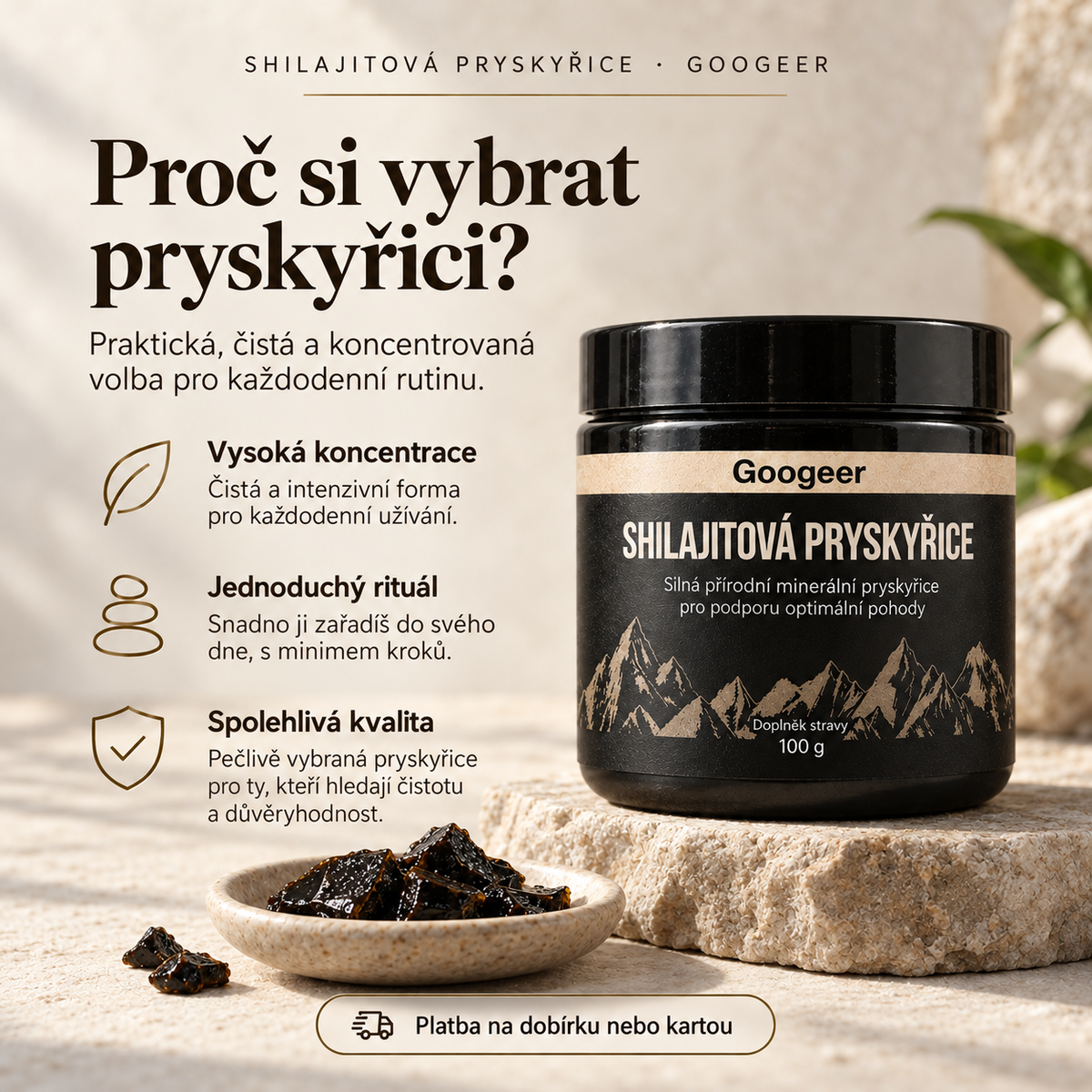Čistá himálajská shilajitová pryskyřice 100 g