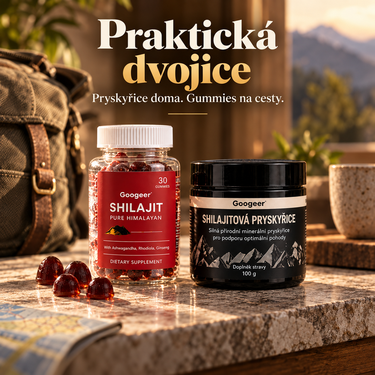 Shilajit Duo – Gumové vitamíny + shilajitová pryskyřice
